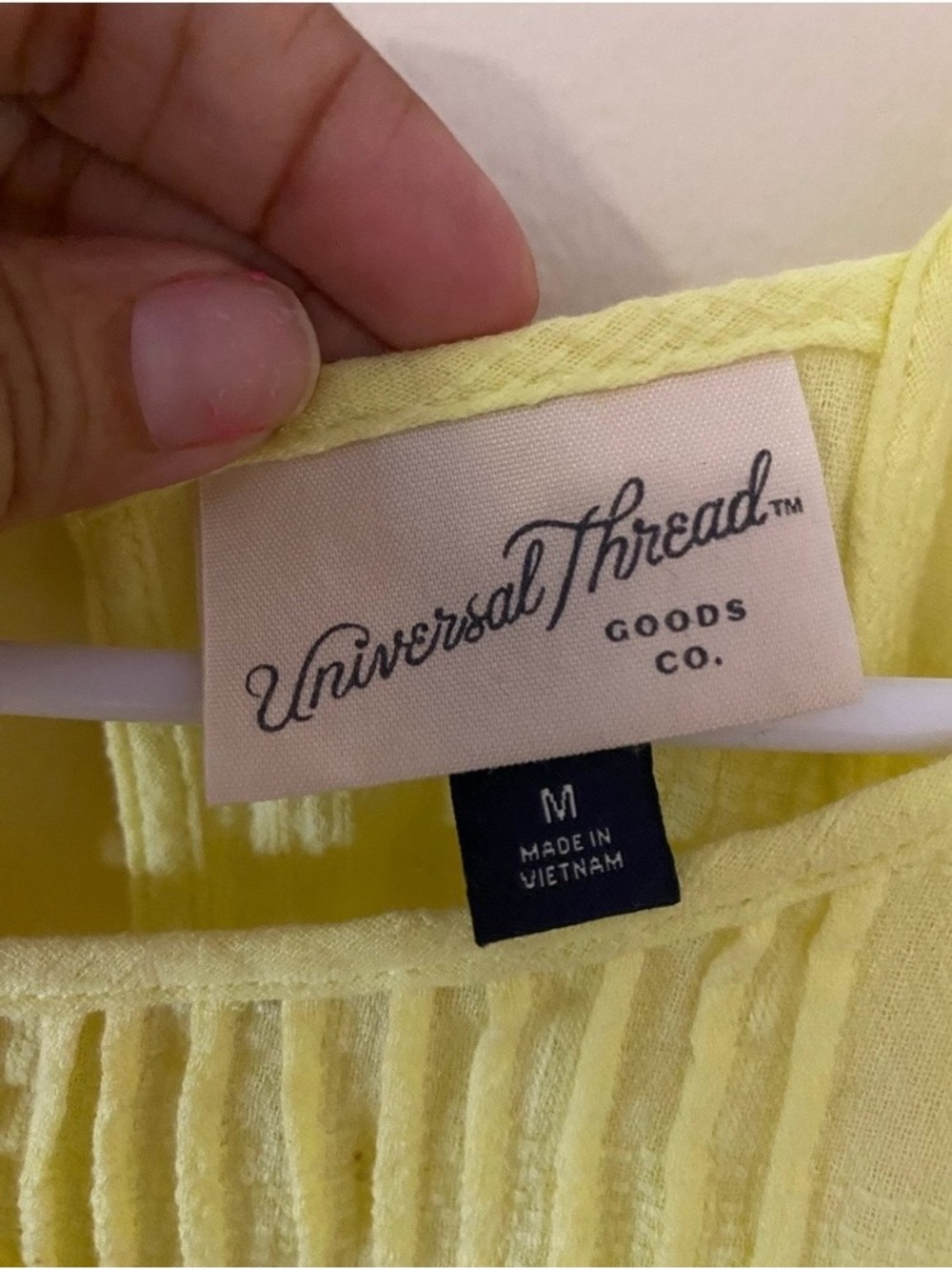Universal Thread cotton Yellow Ruffle flutter sleeves top - Picture 2 of 6